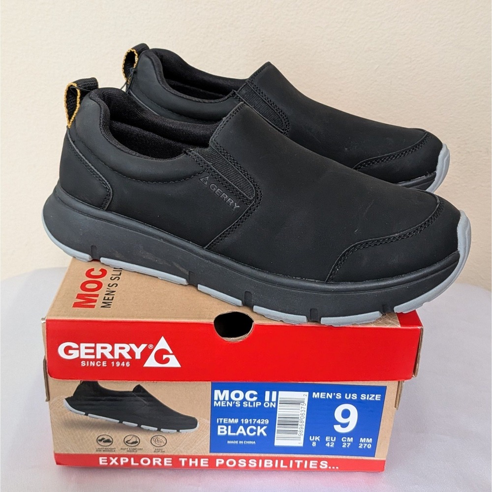 New Gerry Men's Moc II Slip On Shoes Black Size 9